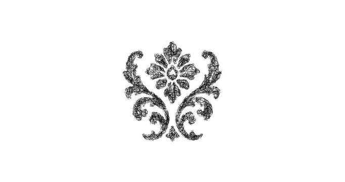 Sketch brocade fabric icon animation - smooth progressive reveal