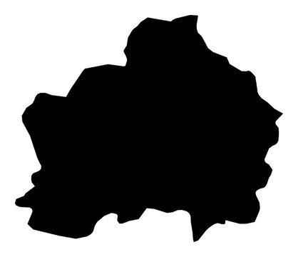 A contour map of Rapla County. Estonian county silhouette
