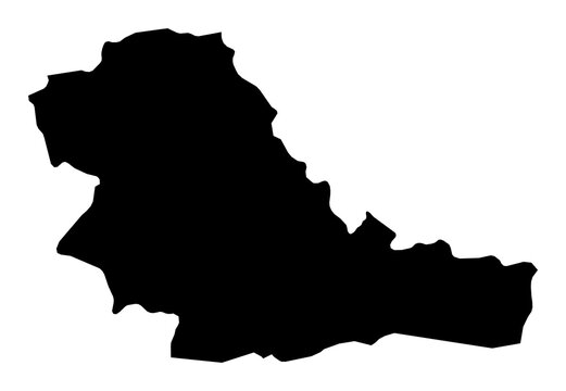 A contour map of Taurage County. Lithuanian county silhouette