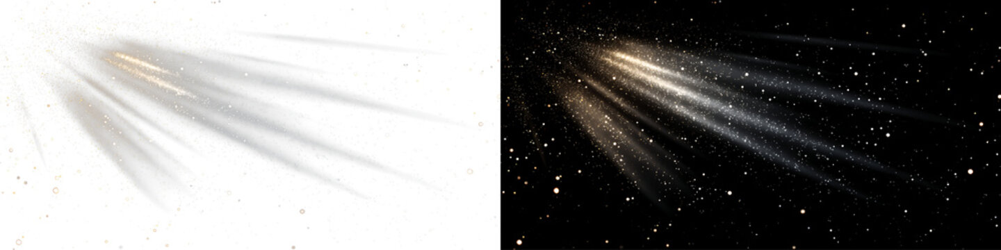 Abstract heavenly light beams with cinematic particle glow PNG