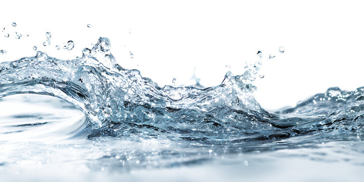 Realistic ocean wave splash with clear water droplets PNG