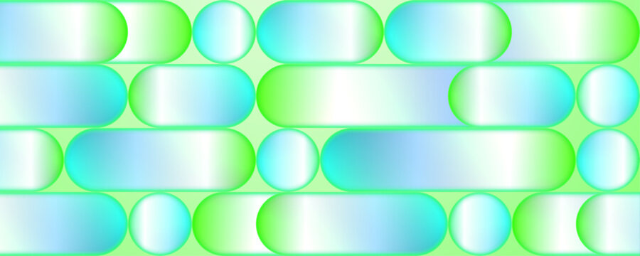 Abstract green and blue gradient capsule pattern background