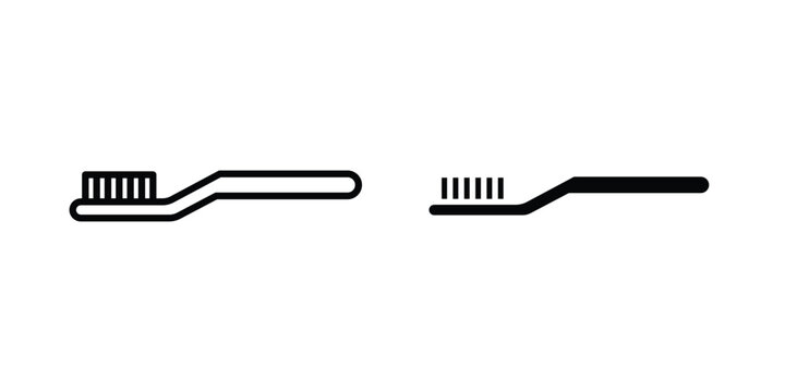 Toothbrush icon on white background, simple icons.