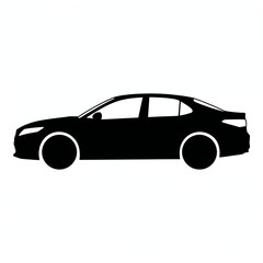 Fototapeta premium Silhouette of a sedan car in a side view 