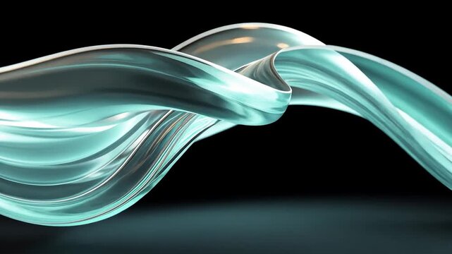 Smooth Glass Wave Abstract with Light Reflection and Shadow Play