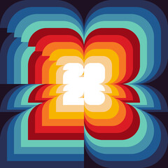 Naklejka na ściany i meble Vintage style 1970s background featuring retro numbers year 2026 abstract geometric background