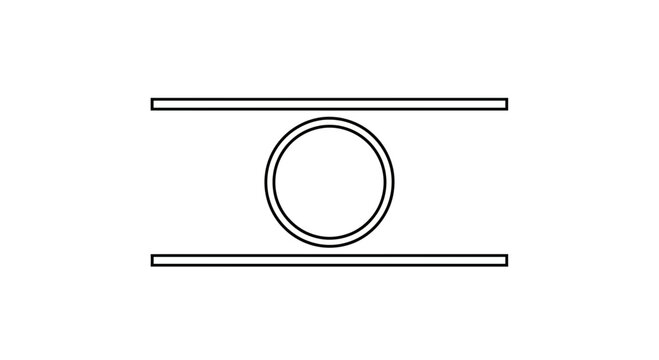 Abstract Geometric Optical Illusion: Circle Between Two Parallel Lines