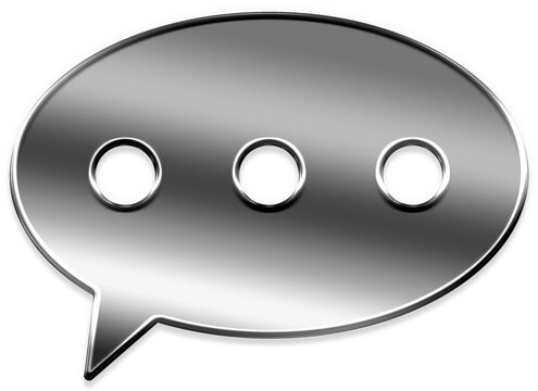 Elegant silver chat icon on circular badge