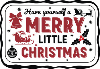 Vintage christmas sign with reindeer bell and holiday greetings © ALO