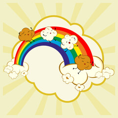 Naklejka premium rainbow popcorn vector illustration. EPS 10.