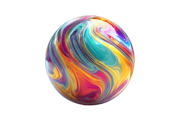 Obraz premium Swirling colorful globe isolated on transparent background.