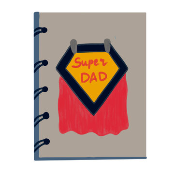 Father&rsquo;s Day Superdad costume cover book vector icon