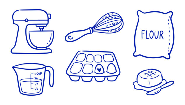 Hand Drawn Baking Essentials Illustration