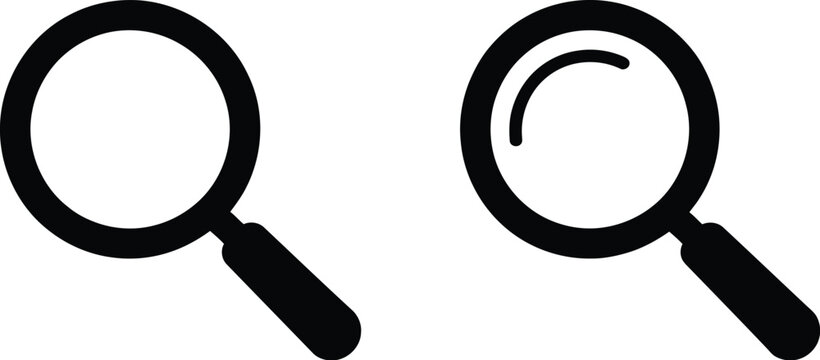 Search icon, magnifying glass icon vector illustration with modern flat style for website navigation and digital interface design