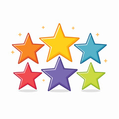 Obraz premium Colorful Cartoon Stars Collection