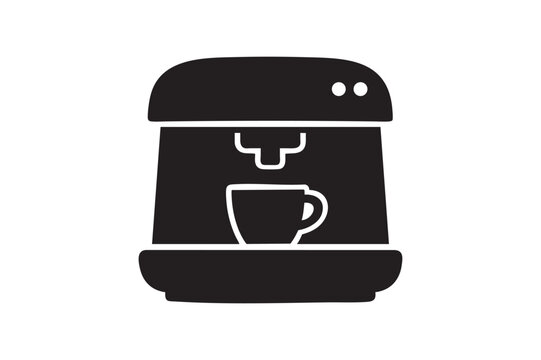 Coffee Machine Silhouette Vector Icon