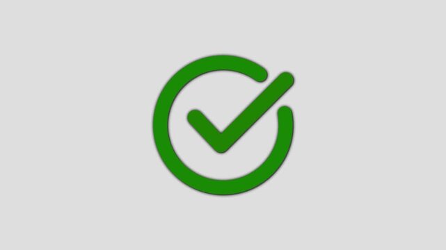 check mark on white background. Check mark symbol. approved tick mark icon, Check mark icon animation , right mark icon.