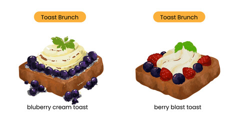 Brunch Toast Sandwich blueberry mixed berry berry blast sandwich © Almashyaa