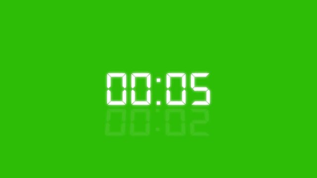 Countdown Digital Clock Animation 10 to 0 second Countdown digital clock timer icon.Animation of glowing 10 to 0 second countdown timer. minute stopwatch , analog clock icon animation. 4k