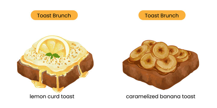 Brunch Toast Sandwich lemon curd caramelized banana