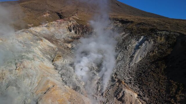 Vertical Aerial Tongariro Sulphur Steam Vents Fumarole New Zealand