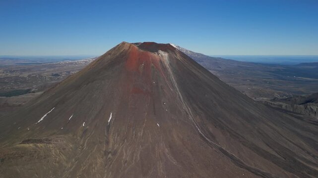 Aerial Mount Ngauruhoe Volcano Cone Tongariro New Zealand