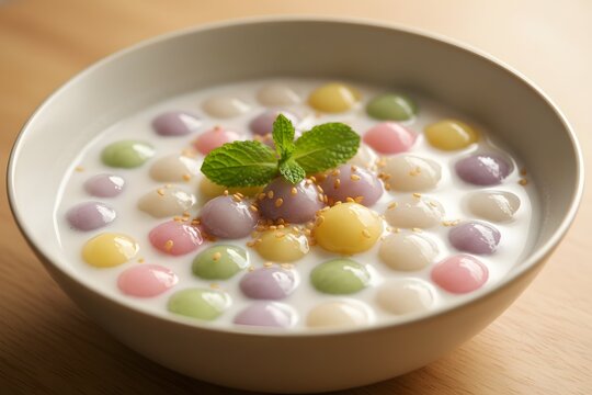bua loy thai dessert in coconut milk