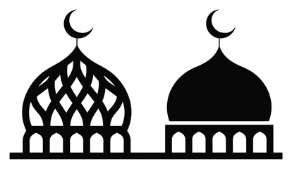 Islamic mosque domes with crescent moon symbols © Sultana