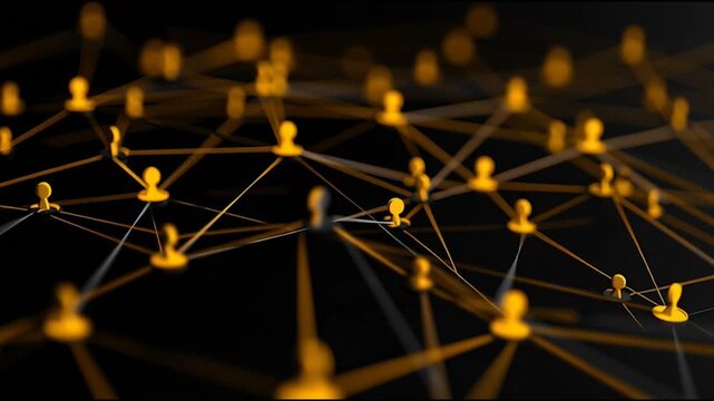 Global network on Earth concept Abstract business connection of lines from nodes It is connected to endless nodes and represents the innovation of communication in the networking