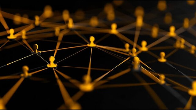 Global network on Earth concept Abstract business connection of lines from nodes It is connected to endless nodes and represents the innovation of communication in the networking