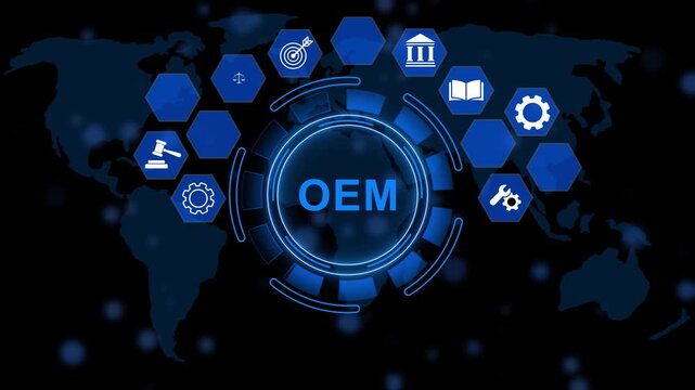OEM standards quality control concept, International Organization for Standardization. Assurance and warranty business technology. Animation