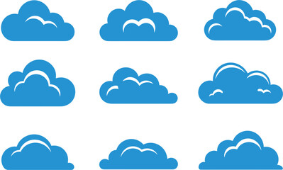 Obraz premium Cloud icons collection in various styles isolated vector illustration for weather, computing, and digital design