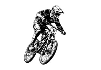 Obraz premium Bicycle rider in mid air stunt.