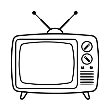 レトロテレビのラインアイコン