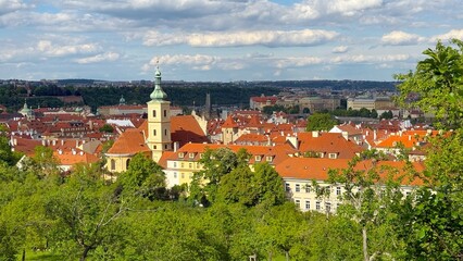 Fototapeta premium view of Prague from Petrin Hill