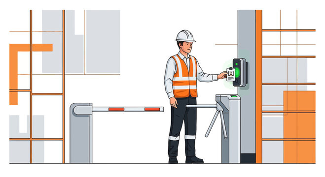 Worker Access Control: Smart Security System and Biometric Scanner at Entrance