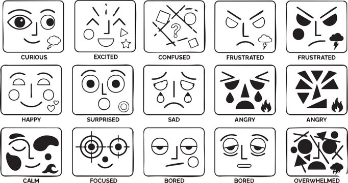 Collection of various emoticon faces