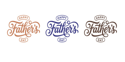 Obraz premium Happy father's day greeting card vector illustrations