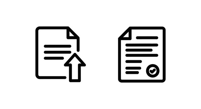 Asset requests and request form icons with application document submission approval workflow checkmark information management business administration procedure transaction
