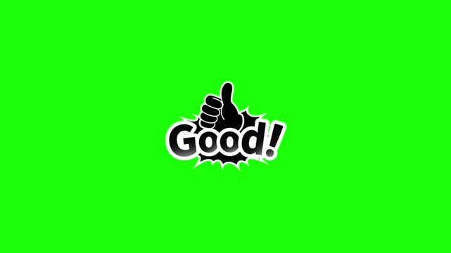 Green screen Sticker animation motion graphic with chroma key clip template 4k Background. Easy removed green screen. High resolution. Ultra High Definition, 4k video.