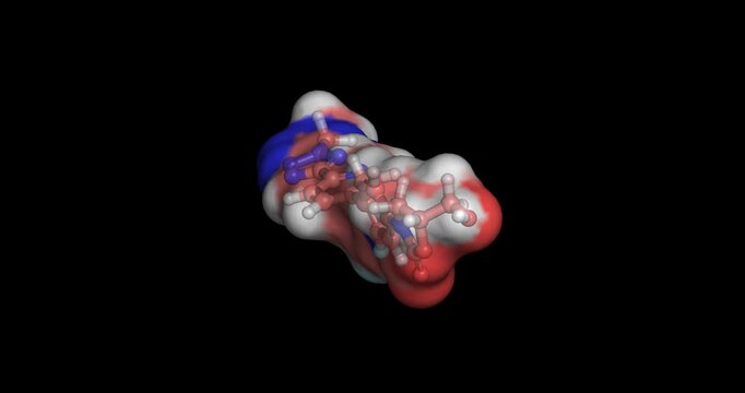 Tedizolid, last line drug/oxazolidinone antibiotic and bacterial protein synthesis inhibitor for severe infections, 3D molecule spinning, 4K