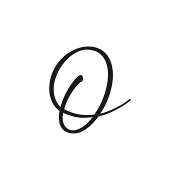 Elegant black cursive letter O on a clean white background, a minimalist and stylish design perfect for branding or decorative purposes.
