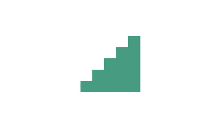 Fototapeta premium Green Staircase Icon Representing Growth and Progress.