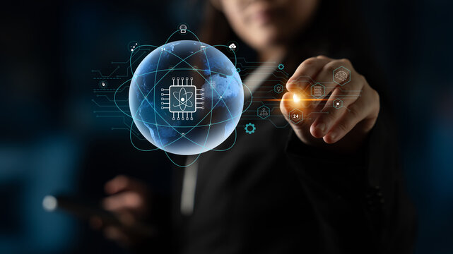 A global quantum computing network for the future of communication and data processing. A worldwide system powered by quantum technology and AI. Motif