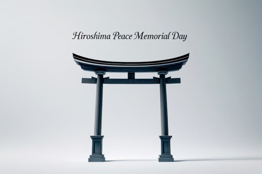 Banner poster card atomic bomb remembrance tragedy day Hiroshima peace, memorial day AI Generative