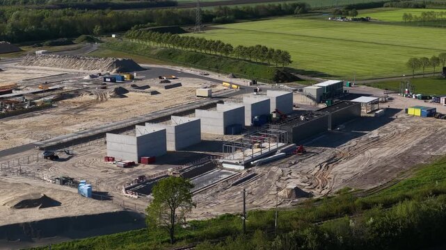 Aerial View of High Voltage Substation and Grid Reinforcement