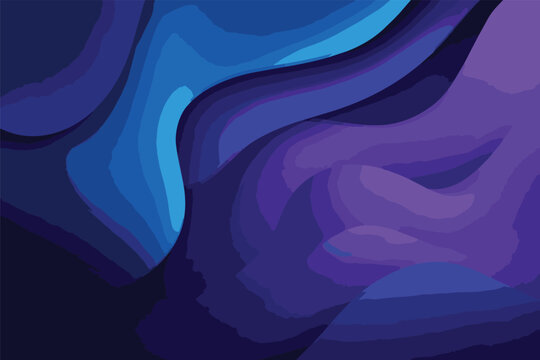 Abstract blue and purple liquid wavy shapes futuristic banner. Glowing retro waves vector background
