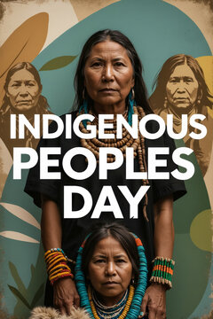 Banner poster postcard tradition culture holiday indigenous native ethnic peoples day AI Generative