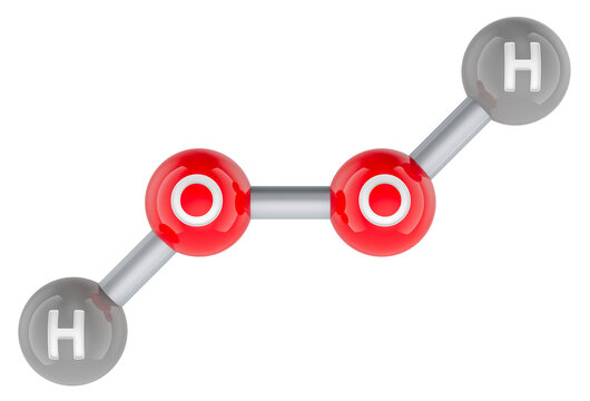 Hydrogen peroxide H2O2 molecule model. 3D rendering