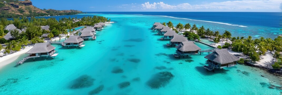 Luxury Maldives Vacation Banner With Turquoise Lagoon